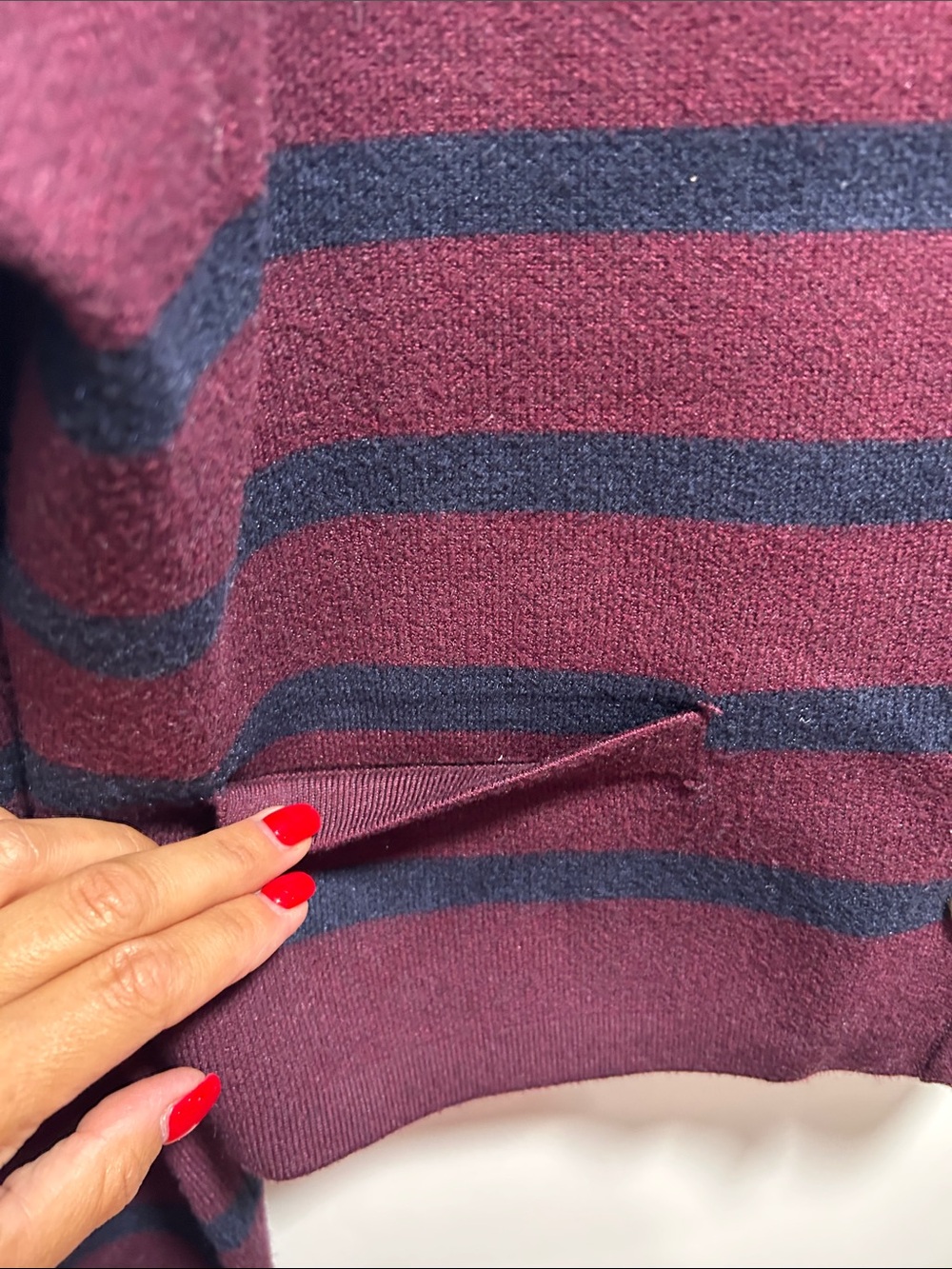 Scotch & Soda Burgundy and Navy Stripe Button Cardigan - Picture 4 of 8